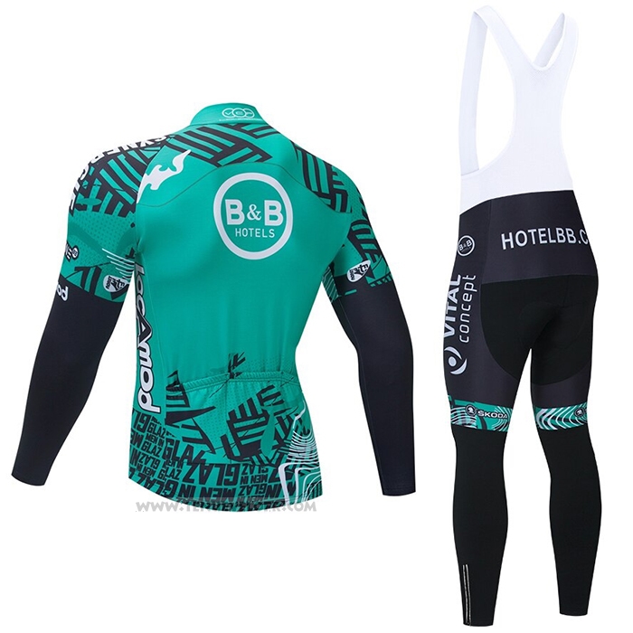 2021 Maillot Cyclisme Vital Concept-BB Hotels Vert Manches Longues et Cuissard